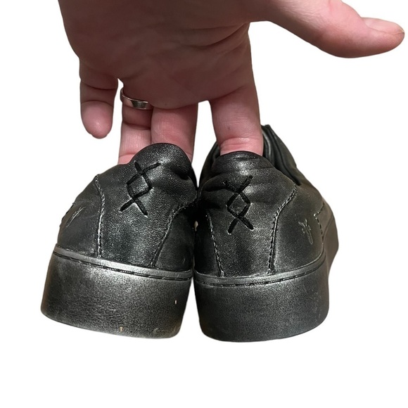 Frye Lena black metallic low top zip up leather sneaker - Picture 8 of 10